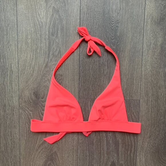 Victoria's Secret Triangle Bikini Top Halter tie Coral Pink Y2k 2000s Size XS - Picture 4 of 13